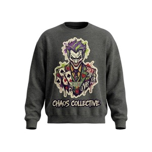 เสื้อสเวตเชิ้ตคอกลมพิมพ์ลาย Chaos Collective Joker สำหรับผู้ชาย สไตล์ลำลอง ทรงปกติ ผ้าถักคอตตอน เหมาะสำหรับฤดูใบไม้ร่วง สตรีทแวร์ - Product Image 6