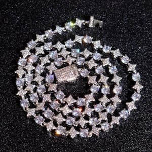 Collar de Cadena de Estrella de Moissanita con Corte Princesa de Lujo Estilo Hip Hop, Plata 925, Chapado en Plata, Unisex, Regalo de Boda, Uso Diario - Product Image 5