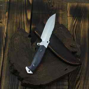 BA ENTERPRISES Custom Handmade Stainless Steel Drop Point <b>Knife</b> Camel <b>Bone</b> <b>Handle</b> Leather Sheath 9" Overall Length for Hunting - Product Image 2