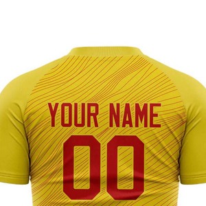 Camiseta de fútbol con gradiente amarillo, camiseta de fútbol de manga corta, ropa deportiva ligera transpirable de secado rápido para entrenamiento y partido - Product Image 5