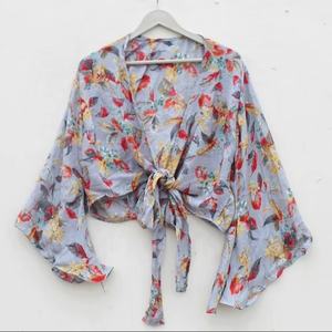 Nouveau Fleetwood mac à manches cloche avec cravate Stevie Nicks Summer Crop Hippie Top pour femme - Product Image 1