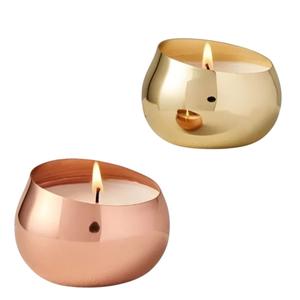 Pot à bougie en métal martelé finition cuivre, style moderne, pour décoration intérieure et cadeaux, porte-bougie décoratif, meilleur prix, vente en gros - Product Image 4