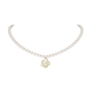 สร้อยคอมุกน้ำจืดลายดอกคามิลเลียสไตล์ฝรั่งเศสสุดหรู ดีไซน์คล้องไหปลาร้า สำหรับผู้หญิง ปี 2024 - Product Image 5