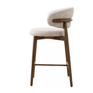 Nordic Bar Stools With Designer Fabric Seats in Minimalist Style for Garden and Home Furniture - Product Image 4