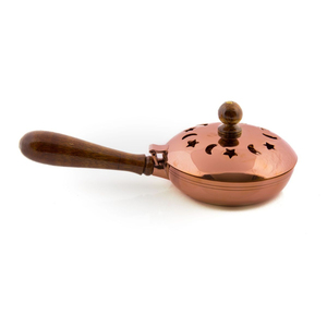 Quemador de Incienso de Metal Negro Mate Hecho a Mano con Mango Ergonómico de Madera, Portátil, para Resina - Product Image 3