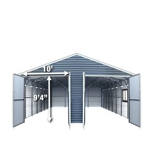 Capannone in Metallo 40FT X 26FT con Porte Doppie da 9FT e 1040 Piedi Quadrati TMG MS2640 - Product Image 4