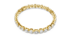 Oval Cut Lab Grown Diamond Tennis <b>Bracelet</b> DEF VVS 10K 14K <b>Solid</b> Gold Classic Prong Set Wedding <b>Bracelet</b> Fine Jewelry for Women - Product Image 5