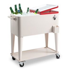 80Qt Red and White Cooler Box with Square Foot Tube & Drain Pipe Freezer Incubator with Essential Features - Product Image 3