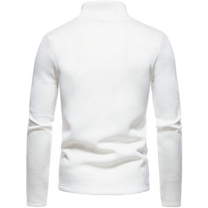 Sweat-shirt à demi-zip pour homme avec col montant, doublure en polaire brodée, 100% coton, hiver, extérieur - Product Image 5