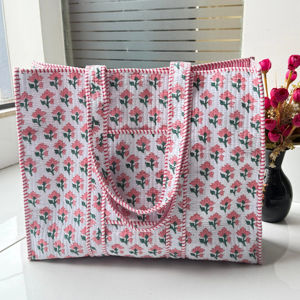 Sac de maquillage artisanal pour femme, vintage, avec fermeture éclair, écologique, grande capacité, poignée souple, motif floral original, matelassé, style exotique - Product Image 1