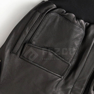 Blouson d'hiver en cuir pour homme 2026, grande taille, en cuir de vachette, imperméable, respirant, col montant, logo frontal, livraison directe usine - Product Image 3