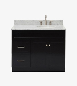 Meuble sous-vasque de salle de bain Felix 43 pouces à étalage à droite, marque distributeur, uniquement le meuble, 4 options de finition, vente en gros, usine du Vietnam - Product Image 1