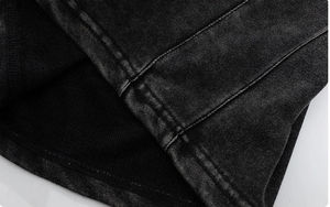 Shorts longs pour hommes style streetwear tendance, délavés à l'acide, avec poches, taille élastique, grandes tailles, en molleton French Terry pour le jogging - Product Image 3