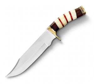 Custom Handmade Fixed Blade Outdoor Utility <b>Knife</b> Wood <b>Bone</b> <b>Handle</b> with Leather Sheath - Product Image 2