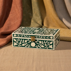 Caja de Joyería Única de Alta Calidad Hecha a Mano en India con Incrustaciones de Hueso, Color Personalizado, Diseño que Ahorra Espacio para Almacenamiento Decorativo - Product Image 1