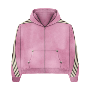 Conjunto Deportivo con Capucha Rosa para Mujer, Manga Larga, Cierre Frontal con Cremallera, Bolsillos Laterales, Color Sólido, Corte Holgado Informal, Ropa de Otoño - Product Image 3