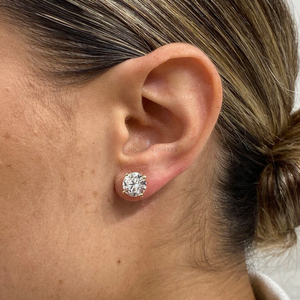 Pendientes de Diamantes de Laboratorio de Lujo, Certificados por IGI, Oro Blanco de 14k, Elegantes Joyas de Boda, Regalo para Mujer, Brillantes y Redondos - Product Image 6