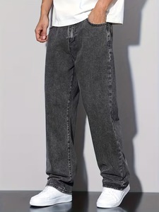 กางเกงยีนส์ทรงหลวมผู้ชาย GALLERY FADE รุ่น Loose Men Slant Pocket Straight Leg สีเทา/สีดำ ผ้าเดนิมเทียม ทรง Baggy สไตล์วินเทจ - Product Image 3