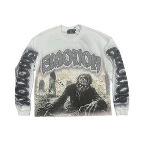 Sudadera Unisex de Cuello Redondo, Estilo Retro, Bordada, 100% Algodón, de Gran Tamaño, para Otoño, de Alta Calidad, Estilo Urbano, MIXED EMOTION - Product Image 4
