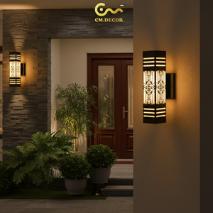 Applique murale noire Viet Nam CM Decor acier/inox carrée / rectangulaire 3500K (blanc chaud) LED pour salon / chambre / couloir - Product Image 2