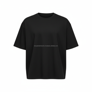 เสื้อยืดผู้ชายทรงหลวมสีดำ พิมพ์ลายดอกไม้ รับผลิตตามแบบ OEM ขายส่ง - Product Image 4