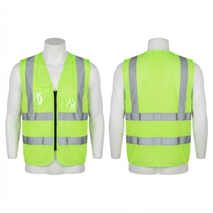 Chaleco de Seguridad de Malla de Poliéster Premium de 120 GSM, Verde Lima, Paneles Reflectantes de Alta Visibilidad, Logotipo Personalizado por Transferencia Térmica, Certificado CE - Product Image 1