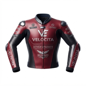 Men’s Cowhide Leather <b>Racing</b> <b>Jacket</b>/Chaqueta MotoCP Style CE Level 2 Armor Motorcycle Track Riding Protective Gear CE - Product Image 1