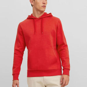 Mens Red Pullover <b>Hoodie</b> Casual Hooded Sweatshirt Long Sleeve Kangaroo Pocket Cotton Blend Fleece <b>Hoodie</b> - Product Image 3