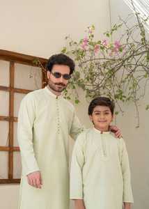 Ensemble de salwar kameez de luxe pour hommes, vêtements indiens et pakistanais, tenue traditionnelle classique en coton pour l'Aïd - Product Image 5