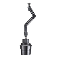 Support de téléphone pour voiture avec porte-gobelet en aluminium, réglable à 360°, pour tablette, iPad, appareil photo, robuste, sans perçage