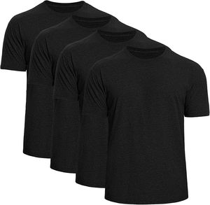 T-shirts décontractés pour hommes, coupe ajustée, design basique uni à col rond, en plusieurs couleurs, tissu tricoté doux, pack combiné - Product Image 3