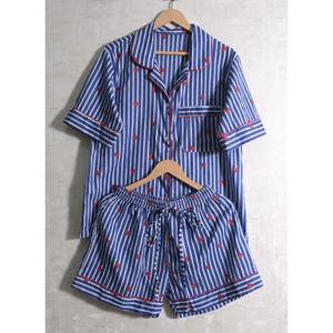 Ensemble de pyjama court en coton pour femmes, imprimé floral, vêtements de nuit d'été, vêtements de nuit doux pour la détente - Product Image 5