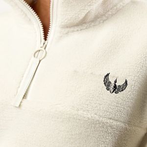 Chaqueta de Forro Polar con Cierre de Cremallera Neutral para Mujer, Suave, Tipo Teddy, Corte Holgado, Cuello Alto, Cómoda, Informal, Ropa de Invierno - Product Image 5