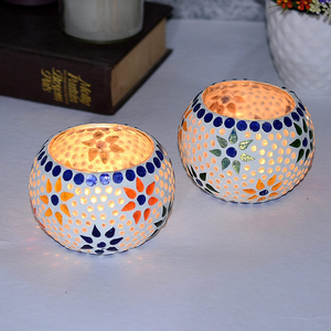 Juego de 2 Portavelas de Cristal con Diseño de Estrella Blanca para Decoración del Hogar, Mesa, Bodas, Fiestas y Festividades - Product Image 3