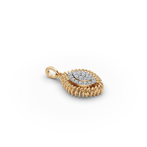 Pendentif en diamant de laboratoire en forme de feuille, en or, avec breloques uniques en diamant créé en laboratoire - Product Image 4