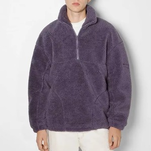 Chaqueta de Forro Polar Sherpa para Hombre, Talla Grande, con Cierre de Cremallera, Informal, para Invierno, Cuello Alto, Corte Regular, Transpirable, Tejida - Product Image 1