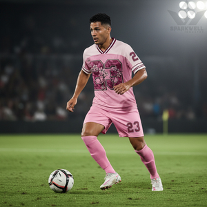 Maillot de football américain personnalisé, col en V, manches courtes, sublimation, maille, imprimé floral colombe, numéro 23, unisexe, adulte, coupe classique - Product Image 4
