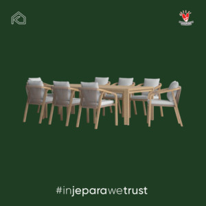 Teak Rope Solid Wood <b>Restaurant</b> Outdoor Dining <b>Set</b> Modern Garden Patio Furniture for Villa Resort Hotel Jepara Indonesia - Product Image 3