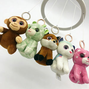 Assortiment de porte-clés en peluche animaux grands yeux personnalisés, lot de jouets sensoriels en peluche à suspendre pour poussette bébé - Product Image 2
