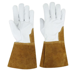 Gants en cuir pleine fleur grainé, haute visibilité, pour travaux d'hiver, résistants à l'abrasion et à la chaleur, pour soudage TIG, réfléchissants, de sécurité, pour la construction - Product Image 1