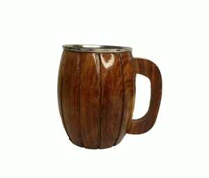 Mug à bière classique en bois naturel fait à la main, tasse à thé, vaisselle, boîte cadeau, passe au lave-vaisselle - Product Image 1