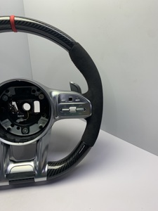 Volante in Fibra di Carbonio AMG per <span class=keywords><strong>Mercedes</strong></span> Classe C W205, Classe E W213, GLC X253, AMG GT, CLA, CLS, GLA, Classe S, GLE con Paddle in Alcantara - Product Image 3