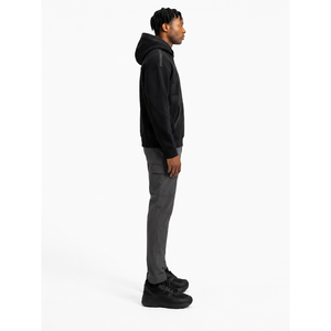 Sweat à capuche noir premium pour homme en coton biologique 430 GSM, style streetwear technique, coupe oversize XXS, couleur unie, écologique - Product Image 3