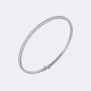 Luxury Round Brilliant Cut Lab Grown Diamond <b>Bracelet</b> For Women Sterling <b>Silver</b> Wedding Anniversary Jewelry Modern Fine Gift - Product Image 2