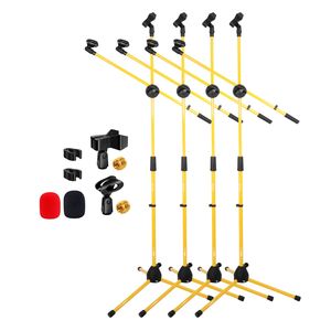 Soporte de Micrófono Universal Ajustable de 63 Pulgadas con Brazo Articulado, Soporte de Micrófono de Piso, 2 Clips para Micrófono, Soporte de Trípode para Instrumentos Musicales - Product Image 1
