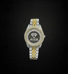 Reloj de lujo con incrustaciones de diamantes de moissanita VVS en acero inoxidable, reloj de pulsera estilo hip hop para hombre, unisex, ideal para regalo. - Product Image 1