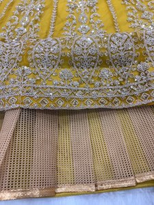 Lehenga Choli traditionnel en georgette brodé, longueur ras du sol, pour femmes, idéal pour les fêtes et mariages, vêtements d'Inde et du Pakistan - Product Image 6