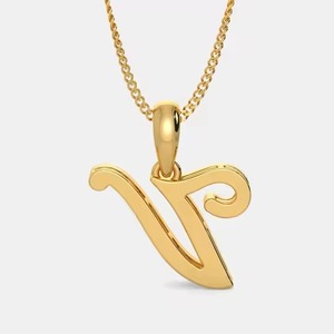 Pendentif moderne en or et diamants en forme de V pour femme, bijou léger et raffiné pour un usage quotidien et les occasions spéciales, au look élégant. - Product Image 3