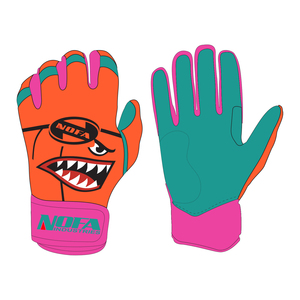 Guantes de Bateo Acolchados de Cuero Negro/Blanco NOFA, Cierre de Hebilla Ambidiestro, Guante de Entrenamiento de Béisbol Unisex para Adultos - Product Image 1