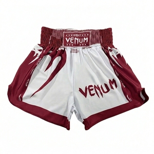 กางเกงมวยไทย MMA สำหรับฝึกซ้อม ยูนิเซ็กซ์  โลโก้ด้านหน้า โพลีเอสเตอร์ 100% 180 กรัม ผ้าสเตรช ระบายอากาศ แห้งเร็ว พิมพ์ลายดิจิตอล - Product Image 4
